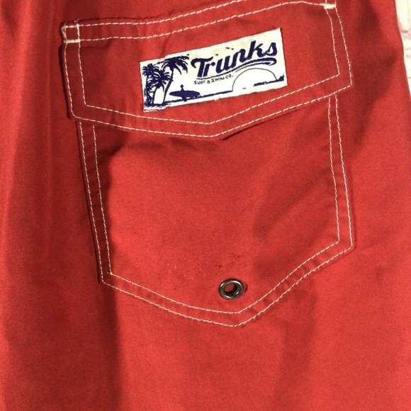 Trunks Surf & Swim Co. Red and White Swim Trunks - Size Small - Picture 7 of 7